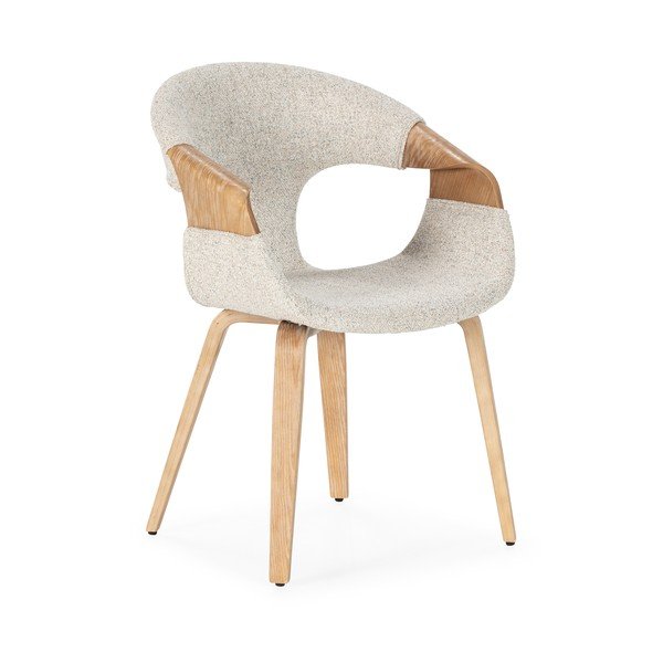 Bēši polsterēti ēdamistabas krēsli ar roku balstiem (2 gab.) Elif – MOME