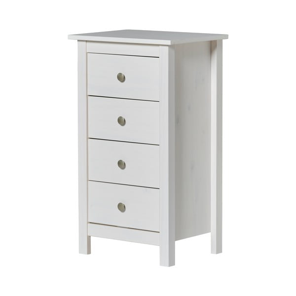 Balta priedes masīvkoka augsta kumode 46x80 cm Berna – Marckeric-image-2