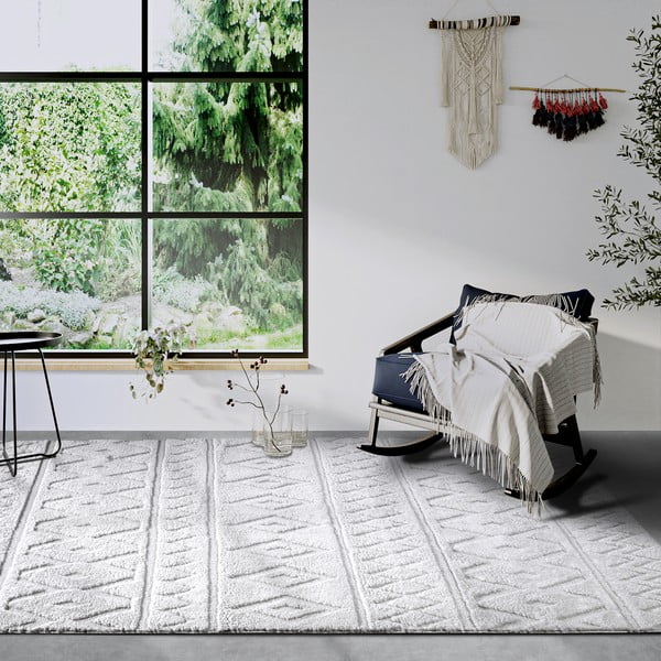 Krēmkrāsas paklājs 80x120 cm Itinerance Cream White – Elle Decoration-image-1