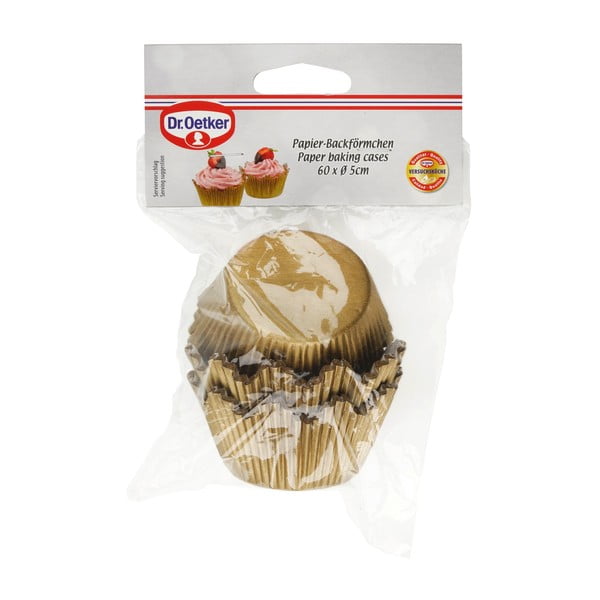 60 papīra cepšanas formiņu komplekts zelta krāsā Dr. Oetker Gold, ø 5,5 cm-image-3