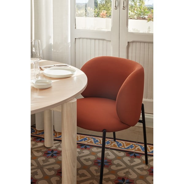 Sarkani polsterēti ēdamistabas krēsli (2 gab.) Mogi – Teulat-image-1