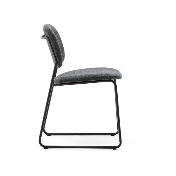 Tumši pelēks metāla pusdienu krēsls saliekams viens uz otra Meli – Kave Home-image-3