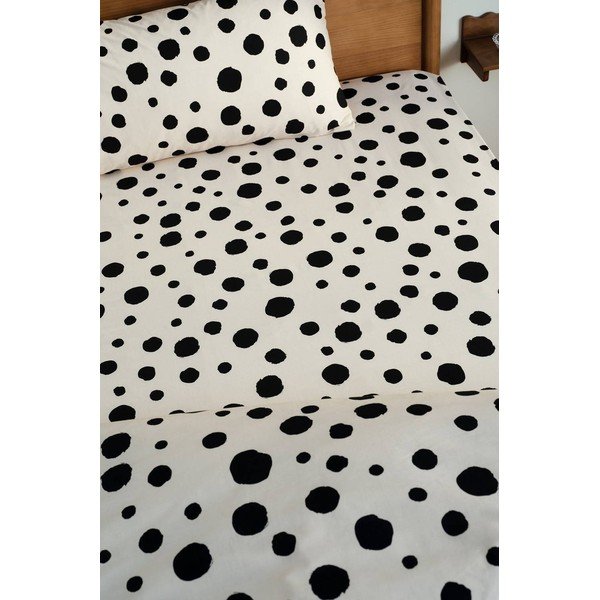 Melns/bēšs kokvilnas palags ar gumiju 160x200 cm Rigmor – Jotex-image-1