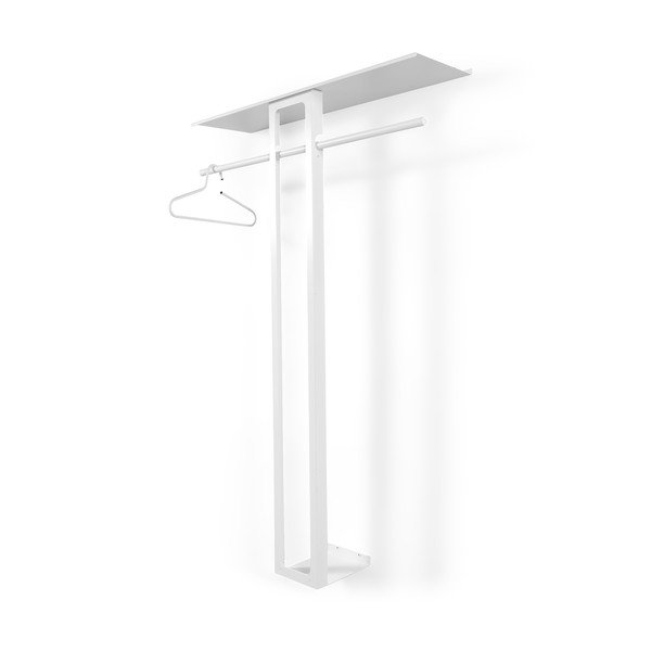 Balts tērauda sienas pakaramais ar plauktu 100 cm Luno Large – Spinder Design