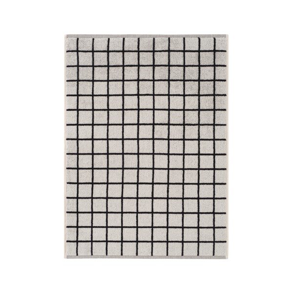 Melns/bēšs kokvilnas dvielis 50x70 cm Grid – Jotex-image-2