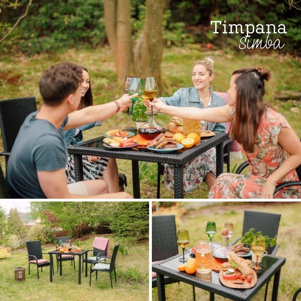 Timpana Simba mākslīgās rotangpalmas dārza mēbeļu komplekts-image-1
