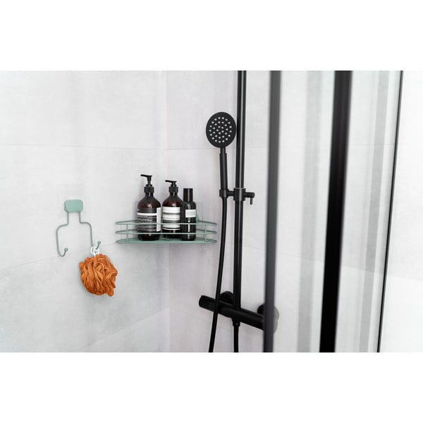 Zaļš stūra metāla pašturošs vannas istabas plaukts Grena – Compactor-image-4