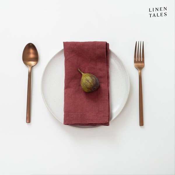 Lina salvetes (2 gab.) 40x40 cm Marsala – Linen Tales