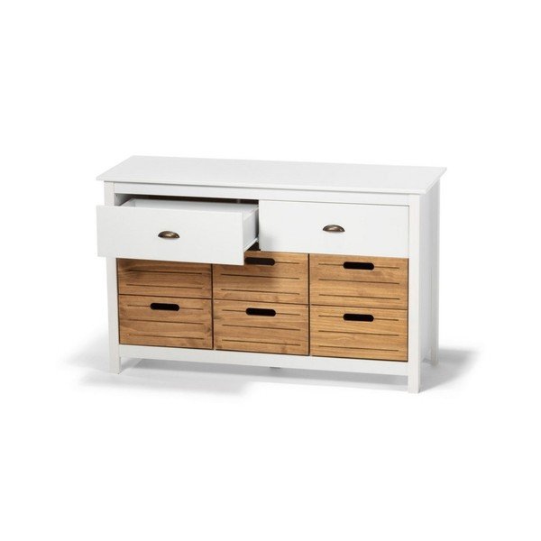 Balta kumode no priedes koka ar 8 atvilktnēm Bonami Essentials Ibiza-image-3