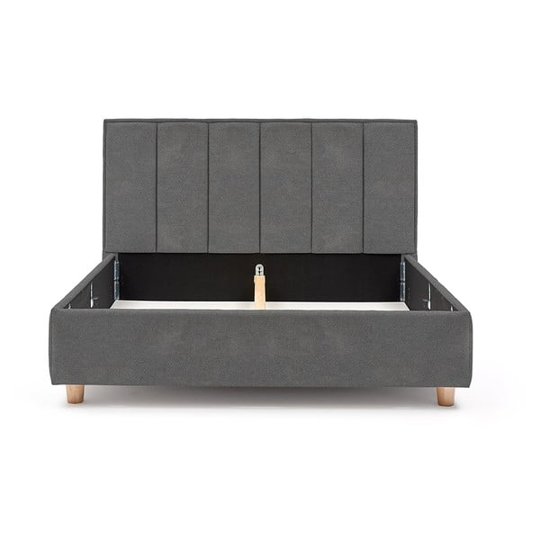 Pelēka divguļamā gulta ar režģi un uzglabāšanas vietu ProSpánek Wega, 180 x 200 cm-image-3