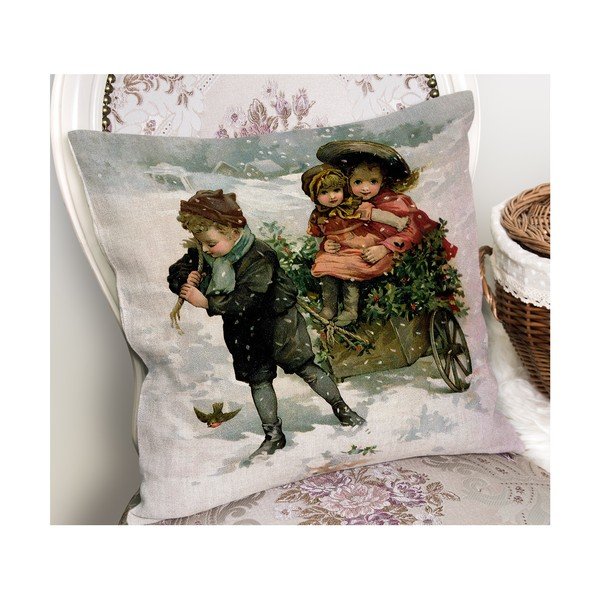 Spilvendrāna ar Ziemassvētku motīvu 43x43 cm – Mila Home-image-2