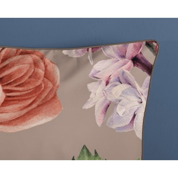 Pelēka/brūna divguļamā gultas veļa no kokvilnas satīna 240x220 cm Fiori – Descanso-image-3