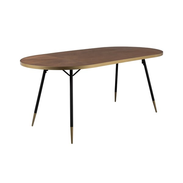 Ēdamgalds ar oškoka imitācijas galda virsmu 90x180 cm Denise – White Label-image-2