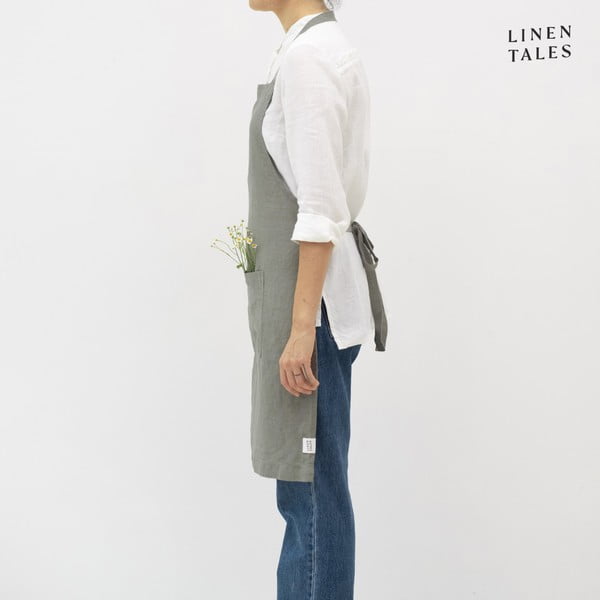 Lina priekšauts Khaki – Linen Tales-image-2