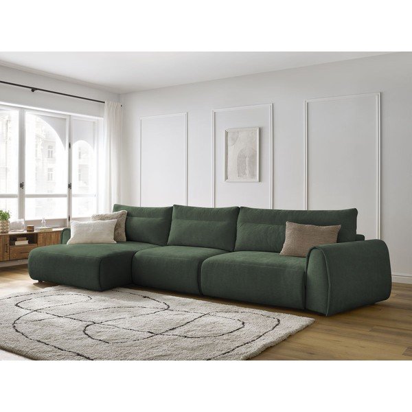 Tumši zaļš stūra dīvāns Aden – Bobochic Paris-image-1