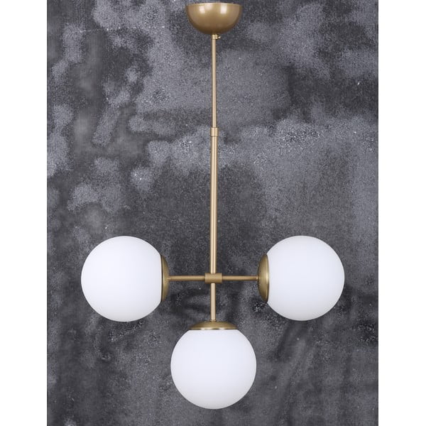 Balta/zelta krāsas piekaramā lampa ar stikla abažūru ø 15 cm Seagull – Squid Lighting-image-3