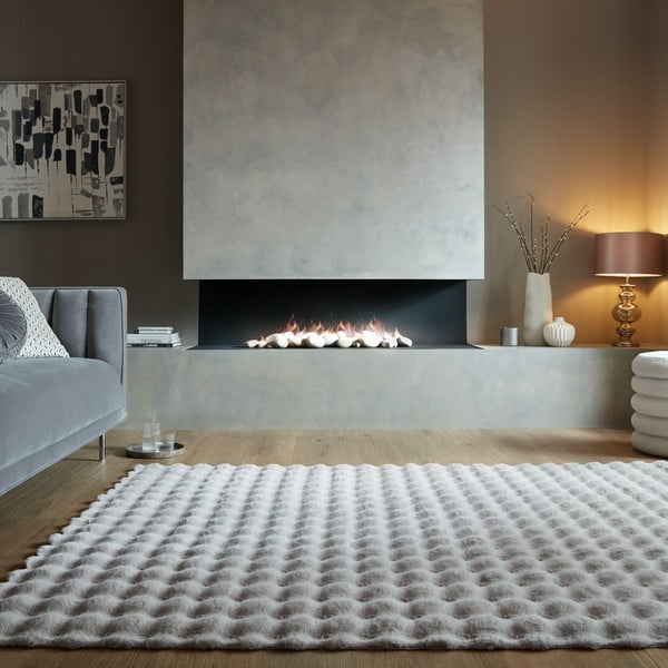 Gaiši pelēka sintētiska kažokāda 80x150 cm Waffle Faux Fur – Flair Rugs-image-1