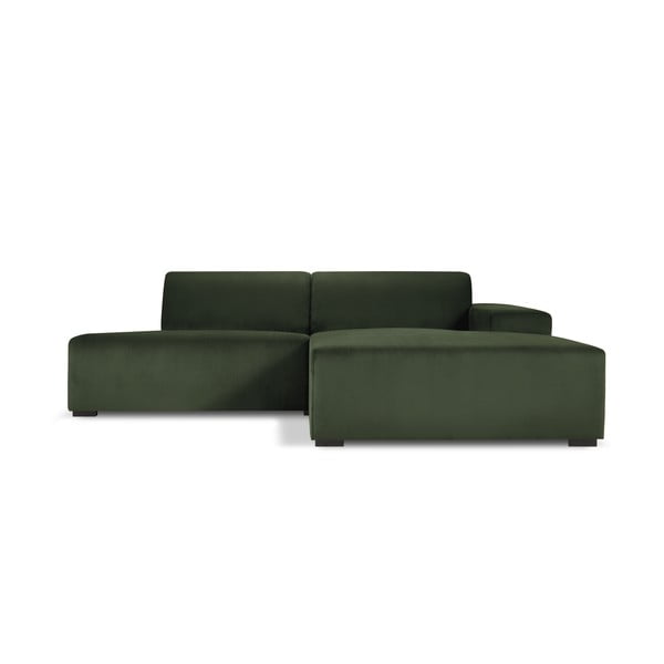 Zaļš velveta stūra dīvāns Cosmopolitan Design Hobart, labais stūris
