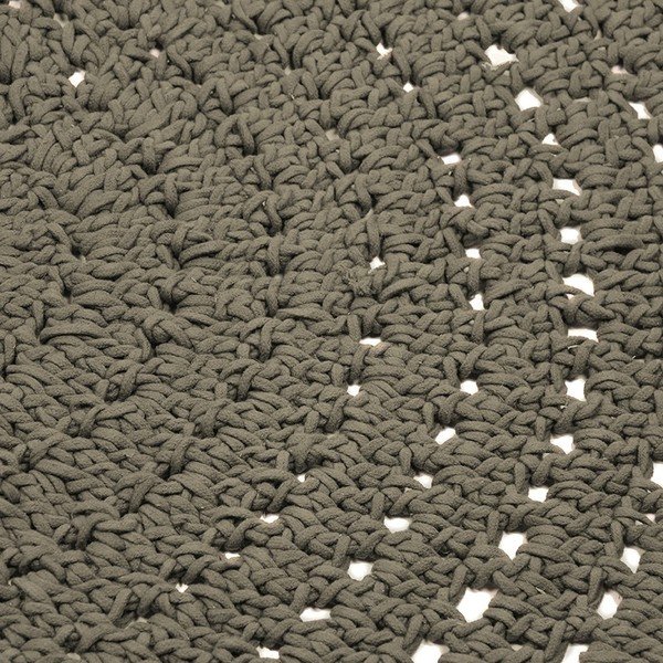 Tumši zaļš apaļš kokvilnas paklājs LABEL51 Knitted, ⌀ 150 cm-image-2