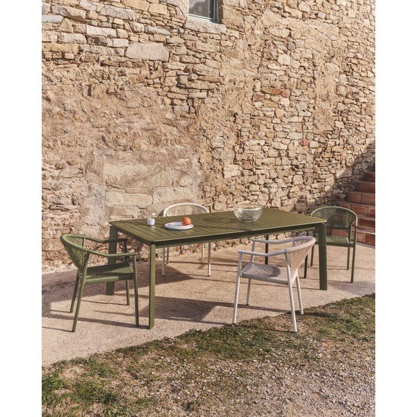 Metāla dārza ēdamgalds 100x205 cm Brela – Kave Home-image-1