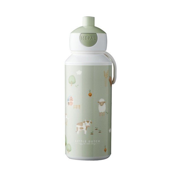 Gaiši zaļa bērnu pudele 400 ml Little farm – Mepal