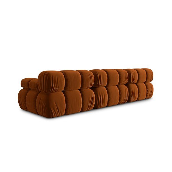 Oranžs samta dīvāns 282 cm Bellis – Micadoni Home-image-4