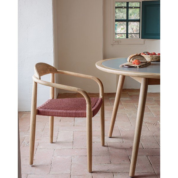 Dārza krēsls no eikalipta koka ar roku balstiem Kave Home Glynis-image-1