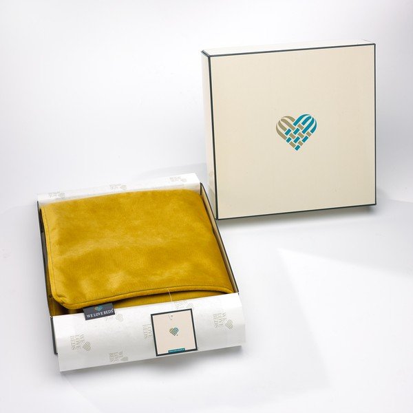 Dzeltena spilvendrāna WeLoveBeds Dijon, 50 x 50 cm-image-1