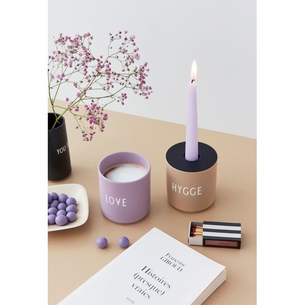 4 melnu porcelāna svečturu komplekts Design Letters-image-1