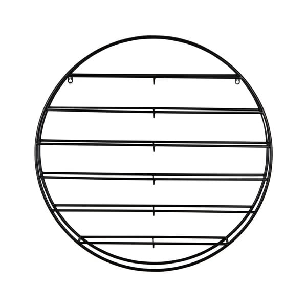 Melns sienas metāla vīna plaukts pudeļu skaits 12 80x80x9 cm Redondo – PT LIVING