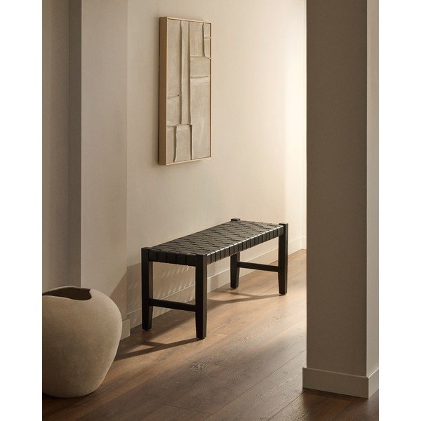 Melns ādas sols Calixta – Kave Home-image-1