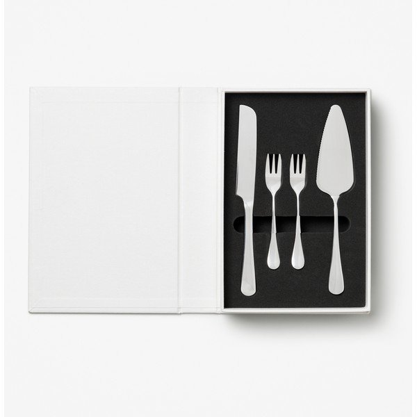 Baltas/sudraba krāsas nerūsējošā tērauda deserta dakšiņas The Essentials Cake Tools – Printworks