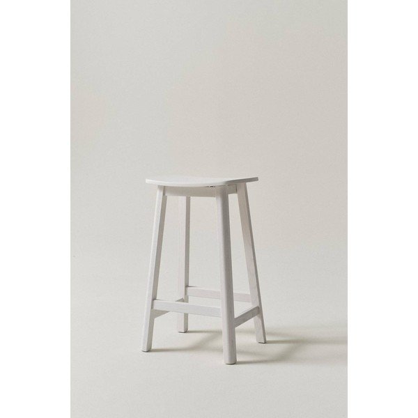 Balta oša masīvkoka bāra taburete (sēdekļa augstums 65 cm) Selene – Jotex-image-1