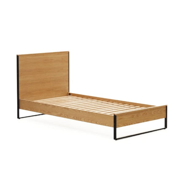 Dabīga toņa vienvietīga gulta ar režģi 90x190 cm Taiana – Kave Home