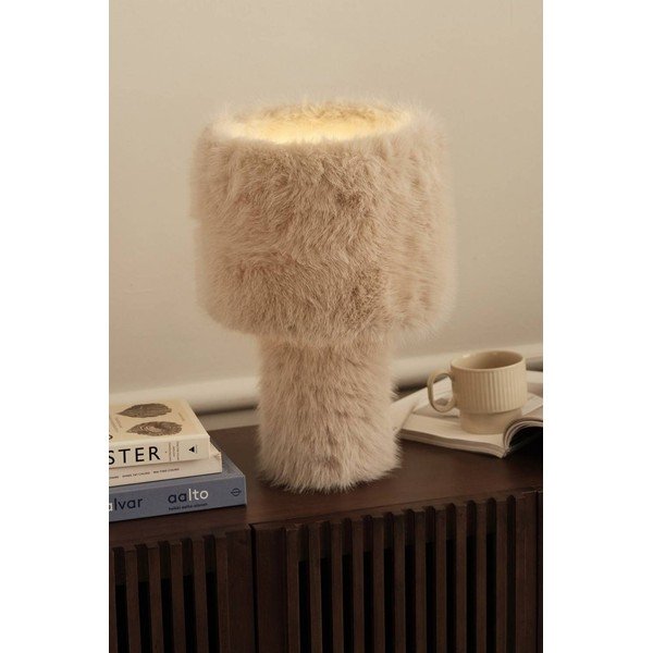 Krēmkrāsas tekstila galda lampa (augstums 46 cm) Fay – Ellos Home-image-1