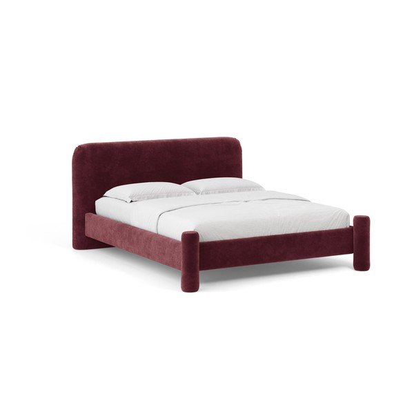 Brūna polsterēta divvietīga gulta ar redelēm 180x200 cm Vera – Micadoni 