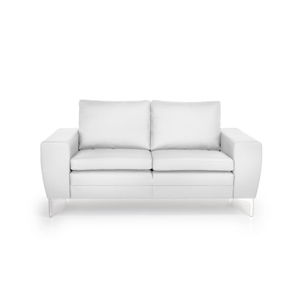 Balts ādas dīvāns Scandic Twigo, 166 cm
