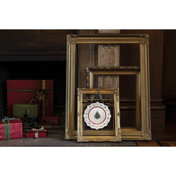 Sarkanbalts porcelāna Ziemassvētku šķīvis Toy´s Delight Villeroy&Boch, ø 24 cm-image-1