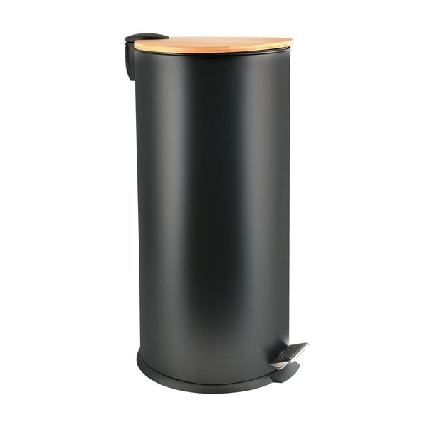 Matēti melna tērauda atkritumu tvertne ar pedāli 30 l   Adonis – Spirella
