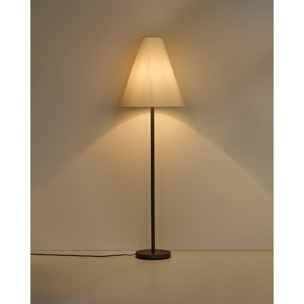 Brūna stāvlampa ar auduma abažūru (augstums 153 cm) Navat – Kave Home-image-1