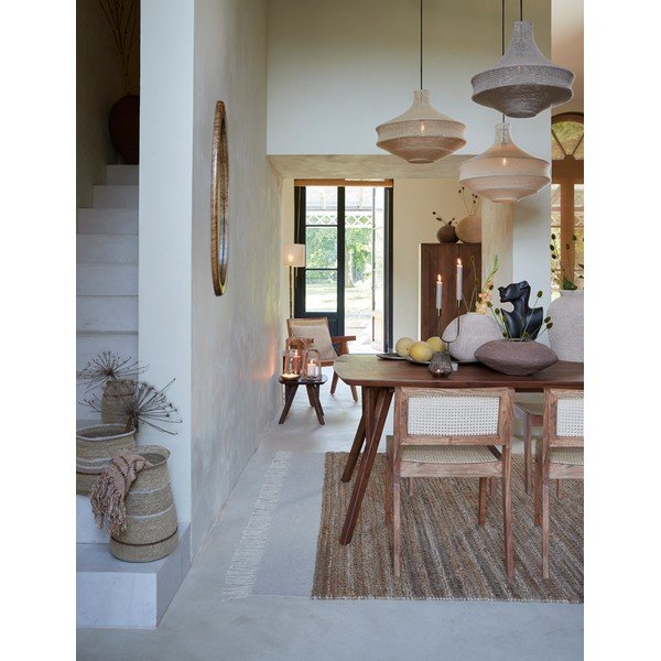 Brūns ēdamgalds ar akācijas koka galda virsmu 100x200 cm Quenza – Light & Living-image-1