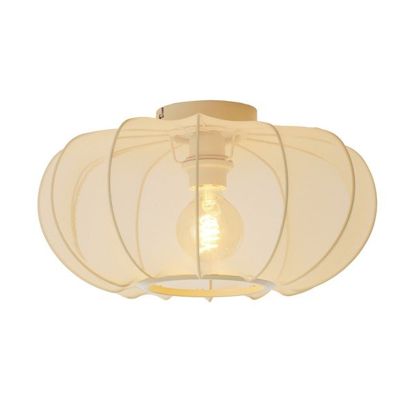 Krēmkrāsas griestu lampa ar auduma abažūru ø 40 cm Plumalia – Light & Living-image-1