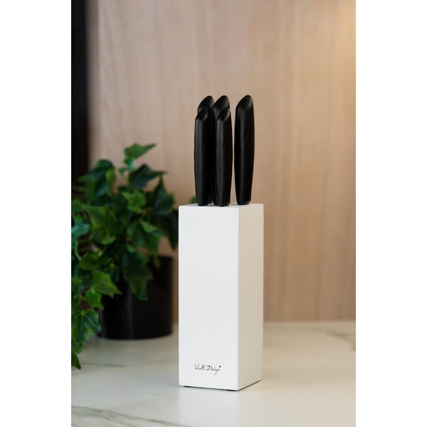 Nažu komplekts ar baltu statīvu (5 gab.) Vialli Design Caro-image-1