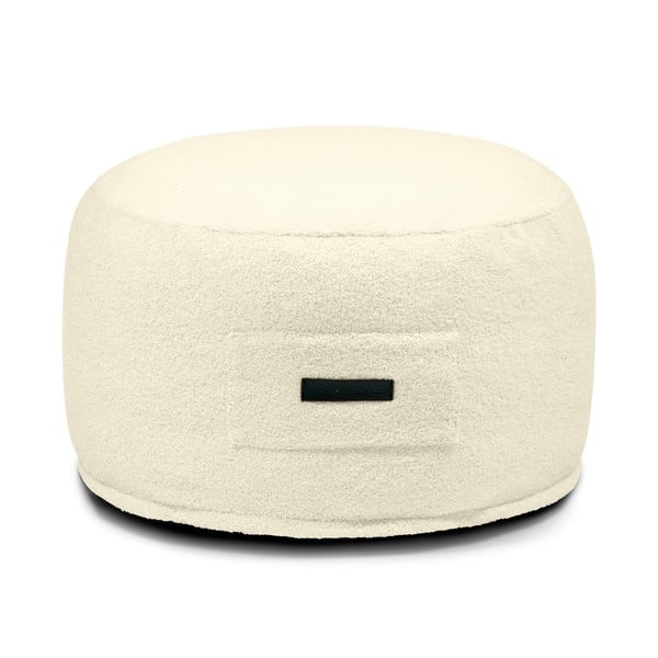 Krēmkrāsas pufs no buklē auduma Om 60 – SLOWDOWN