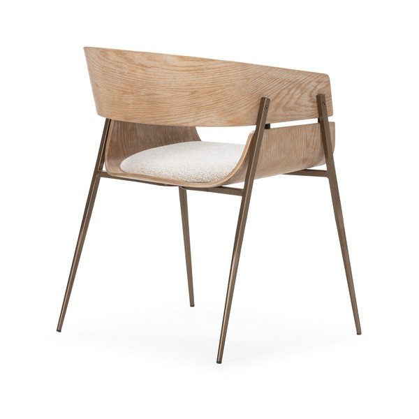 Dabīga toņa polsterēti ēdamistabas krēsli ar roku balstiem (2 gab.) Naia – MOME-image-4