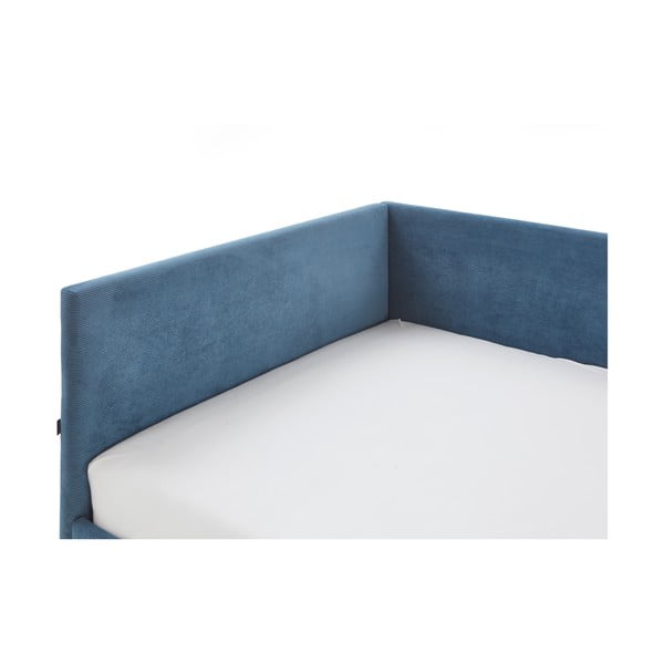 Zila polsterēta stūra bērnu gulta bez režģa 140x200 cm Cool – Meise Möbel-image-4