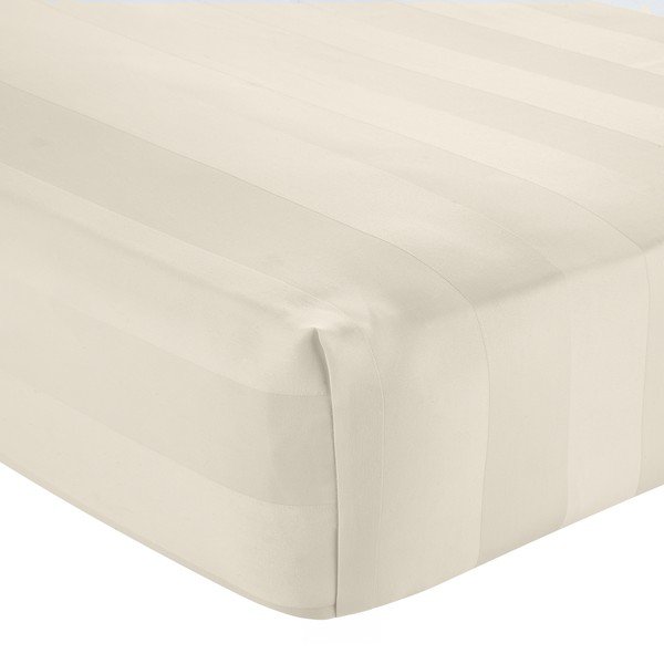 Krēmkrāsas satīna palags ar gumiju 150x200 cm So Soft Satin Stripe – Catherine Lansfield