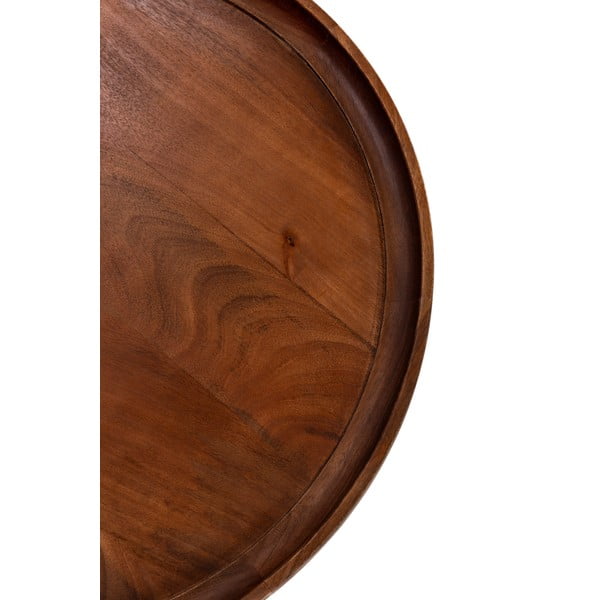 Tumši brūns mango masīvkoka apaļš žurnālgaldiņš 80x80 cm Giselle – MOME-image-1