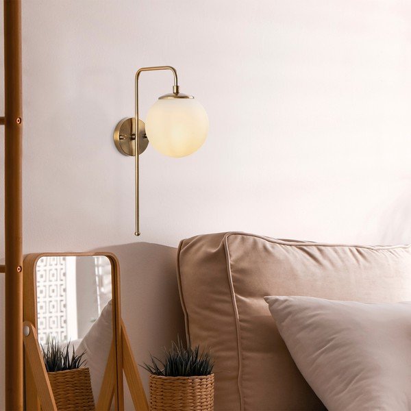 Balta/misiņa krāsas sienas lampa Viran – Opviq lights-image-1