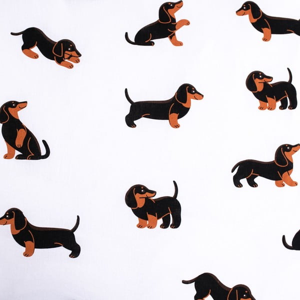 Melnbalta vienguļamā kokvilnas bērnu gultas veļa 140x200 cm Dachshund – Jerry Fabrics-image-4